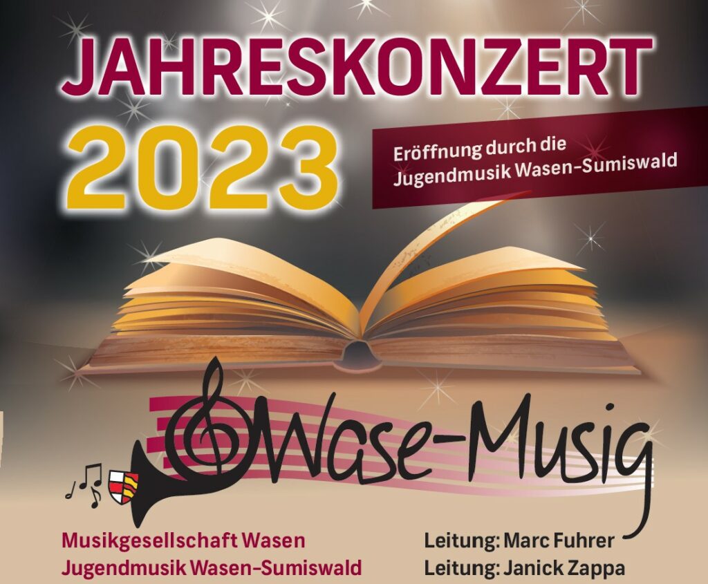 Flyer Jahreskonzert MG Wasen 2023