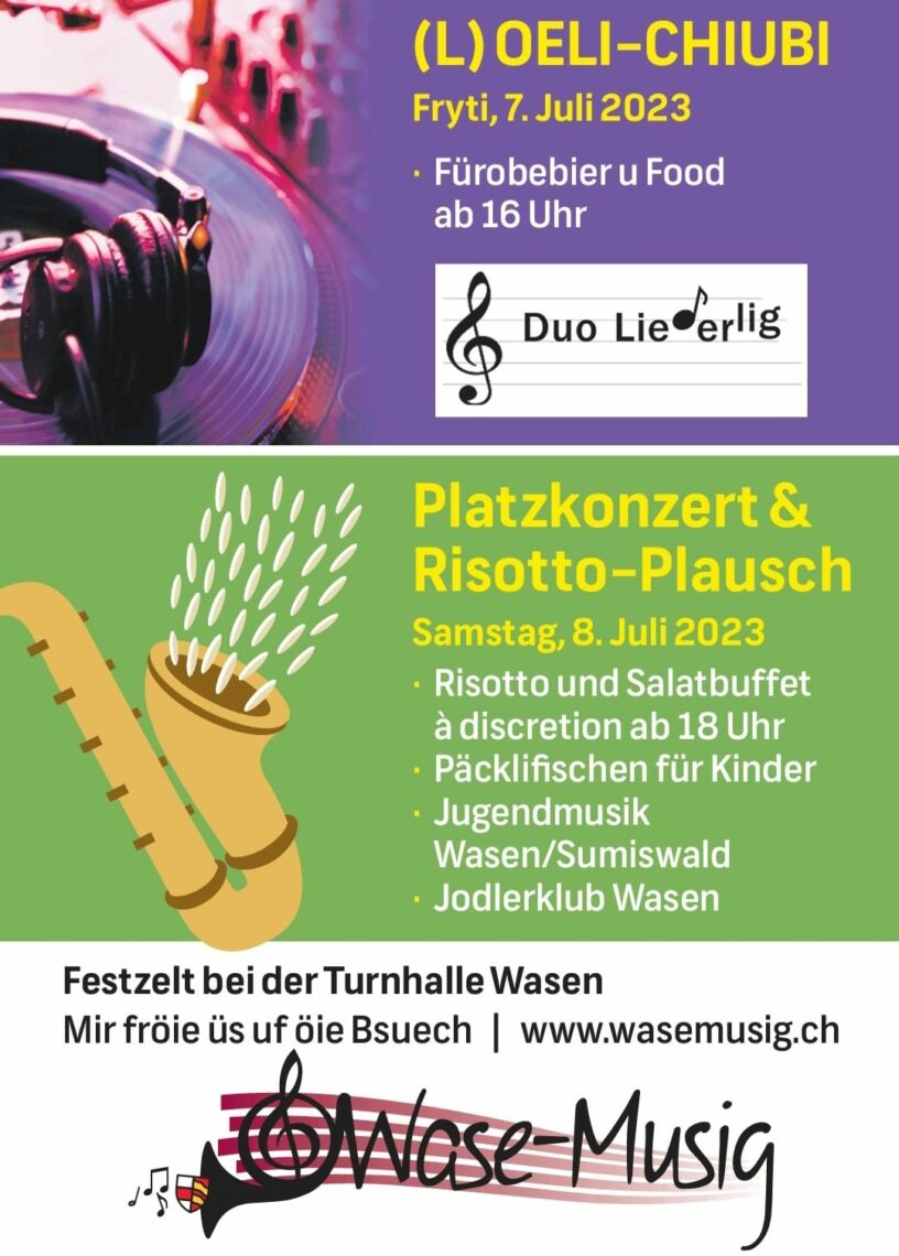 Flyer (L)Oeli-Chiubi und Platzkonzert 2023